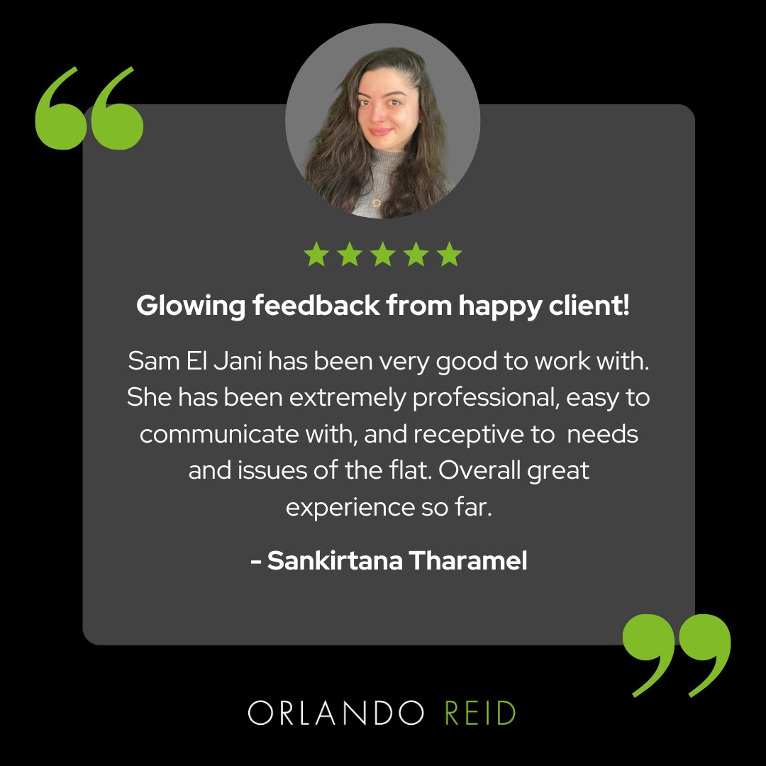✨ Client Spotlight ✨

Thank you for your amazing feedback, Sankirtana.

🏡 At Orlando Reid, Sam's dedication to professionalism and seamless communication make our client property journey exceptional.

🤝 Contact us today for the finest property services (0)20 3143 2691.