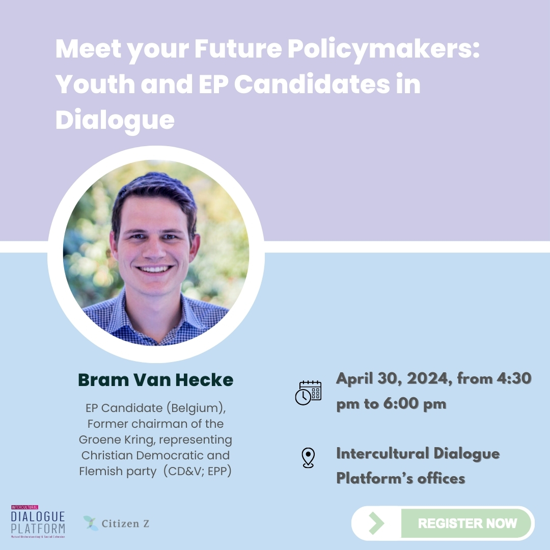 📢 The Intercultural Dialogue Platform is hosting 'Meet your Future Policymakers: Youth and EP Candidates in Dialogue' - a series of interactive panel discussions designed to bridge the gap between EP candidates and electors. Join the conversation with @BVHecke. To register:…