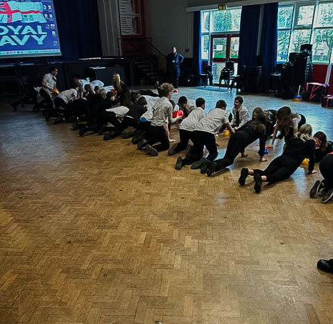 Last week Year 9 students attended a presentation about what the Royal Navy do and the different careers and opportunities within the Royal Navy. They also enjoyed taking part in Navy drills and team building workshops.