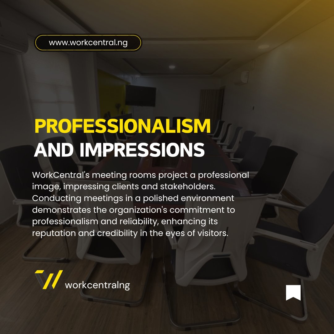workcentralng's tweet image. "Kick off your Monday in style! 
 Elevate your meetings in Workcentral’s top-tier boardrooms. Swipe to see why!  #MondayMeetings #Workcentral #ProfessionalSpace #MondayMotivation