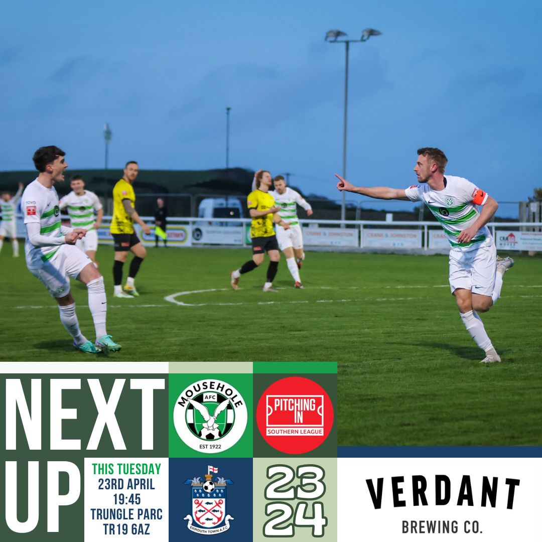 𝗢𝗨𝗥 𝗣𝗘𝗡𝗨𝗟𝗧𝗜𝗠𝗔𝗧𝗘 𝗟𝗘𝗔𝗚𝗨𝗘 𝗚𝗔𝗠𝗘

Tomorrow evening we welcome @ExmouthTown_FC to Trungle Parc in the @SouthernLeague1 

⏰Kick-Off 7.45pm 

Come and help the team make that final push!

#WayOutWest