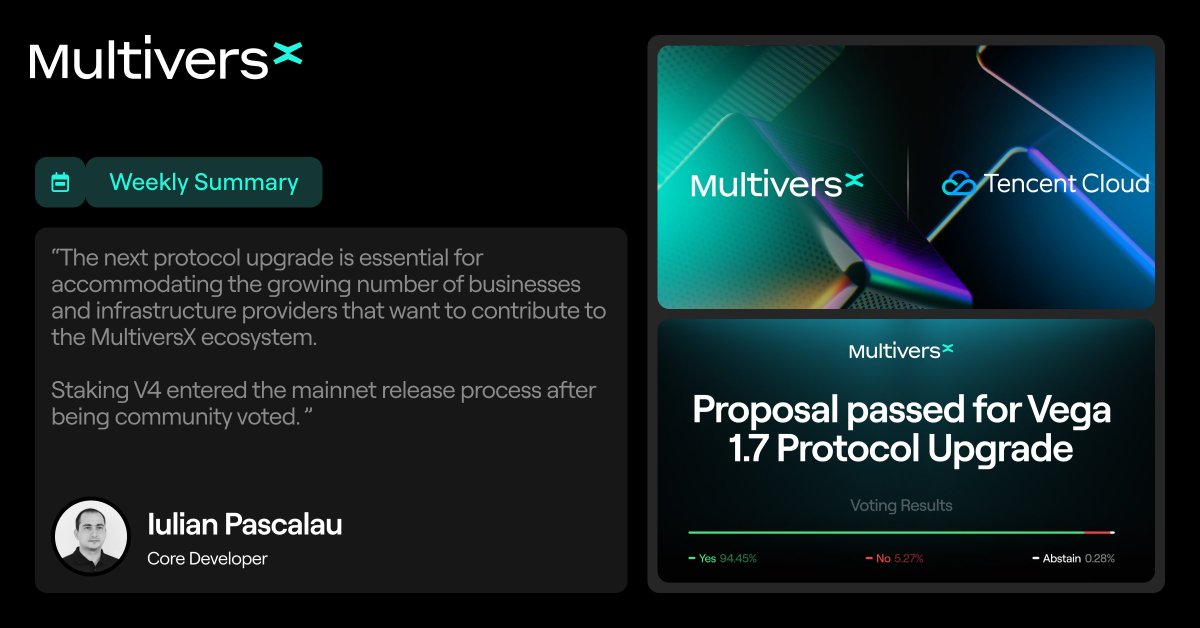 Last week in $EGLD 🌏 1/ 💥 Sovereign Chains Demo announced for May 23 ☁️ 1-click node solution live on @tencentcloud marketplace 🧩 MultiversX on the ‘Layer 2 of X’ @inspectxyz 🛠 Weekly #multiversxtech