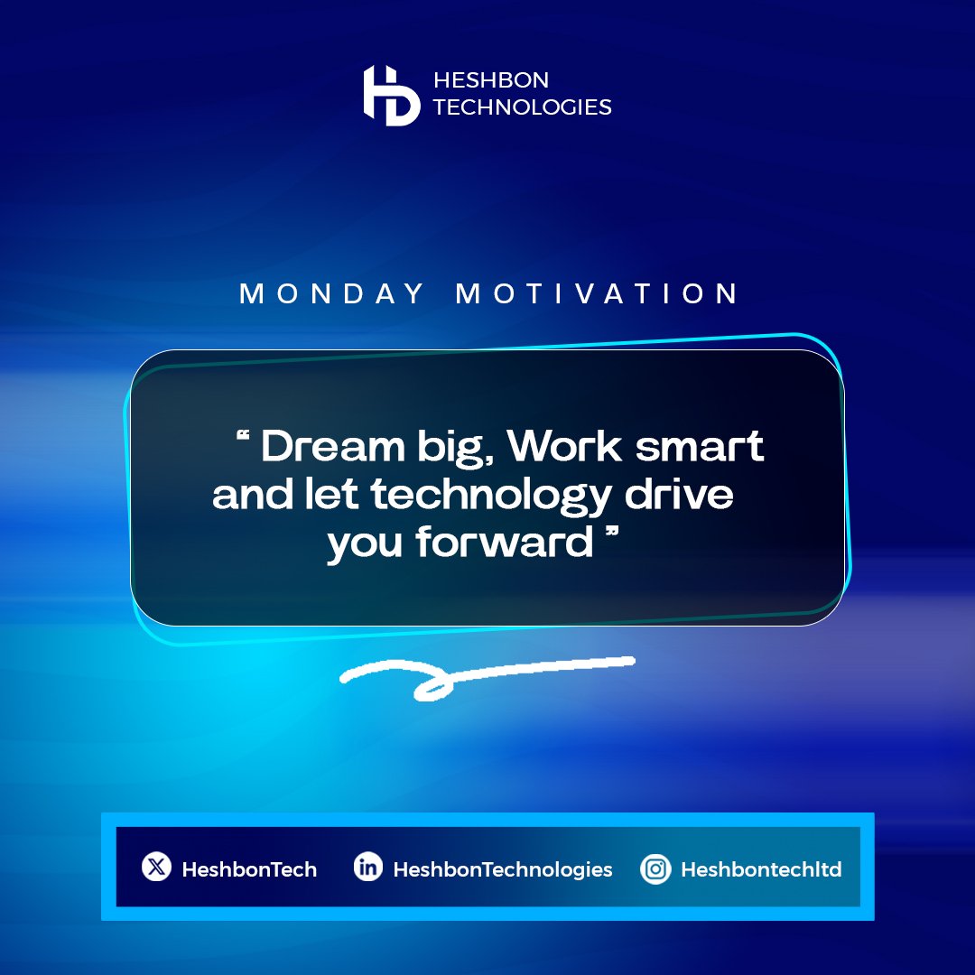 HeshbonTech's tweet photo. Rise and shine, tech enthusiasts! 🌅  Start your engines, developers !🛠️ Monday is a fresh start  of endless possibilities.  Let's fly!!🚀

#heshbontechnologies #MondayMotivation #technology #NewWeekNewGoals  #CodingPower #TechInspiration #digital https://t.co/aadsn29Jvf