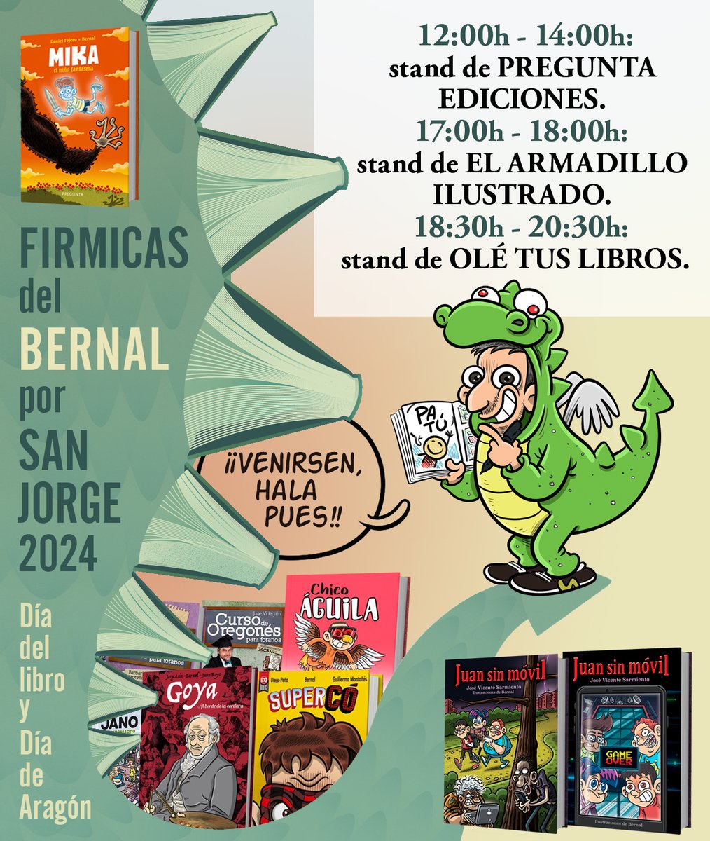 CALENTANDO #SANJORGE 🐉🔥🔥🔥 💛❤️💛❤️💛❤️💛❤️💛 Sus paso mis horarios de firmas y los stands del #DíaDelLibro y #DíaDeAragón en el Paseo Independencia de Zaragoza. GANAZAS de vernos mañana...