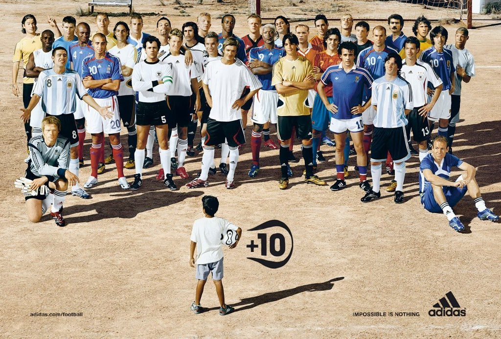 adidas have recreated their famous +10 ad 😍