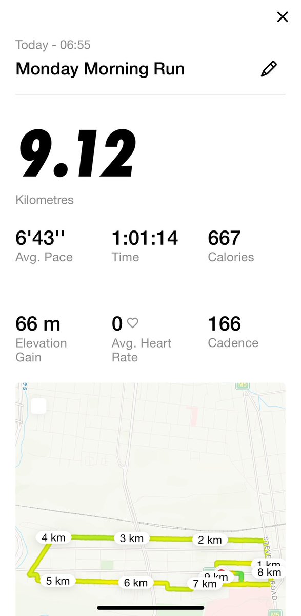 eddiemahembe's tweet image. What a way to start a week!

#GettingOnePercentBetter every week. 

Proud with my total kilometres (my 2 apps disagree on the actual distance 😂🫣) and average pace. 

#GettingItDone!