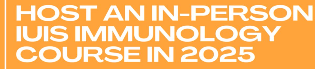 🌟 Do not miss the great opportunity to host an In-Person IUIS Immunology Course in 2025! The aim is to support 3 courses in low-to-middle-income countries. 📝 Apply HERE before May 15: shorturl.at/nyGL2 #FAIS #IUIS #ImmunologyCourse