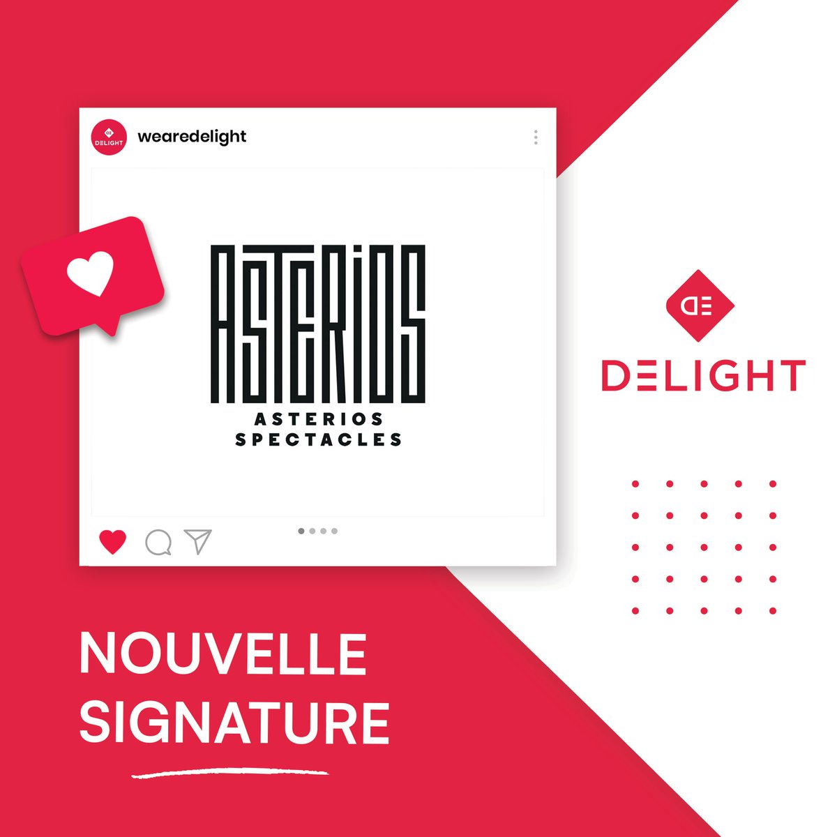 NOUVELLE SIGNATURE 🤝 Nous avions fêté les 7 ans de Delight au concert d'Orelsan à l’Accor Arena, et aujourd'hui, nous collaborons avec ceux qui ont organisé cet événement mémorable : Astérios Spectacles ! Un grand merci à leurs équipes pour leur confiance. 🫶