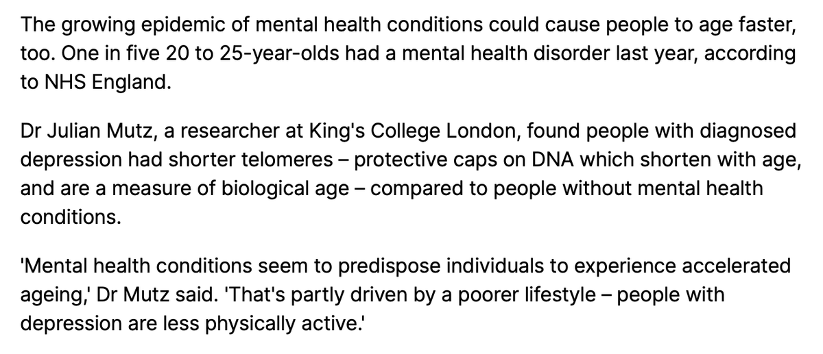 New article in @DailyMailUK on accelerated ageing dailymail.co.uk/health/article… For our study on telomeres in mental disorders: doi.org/10.1016/j.bpsg…