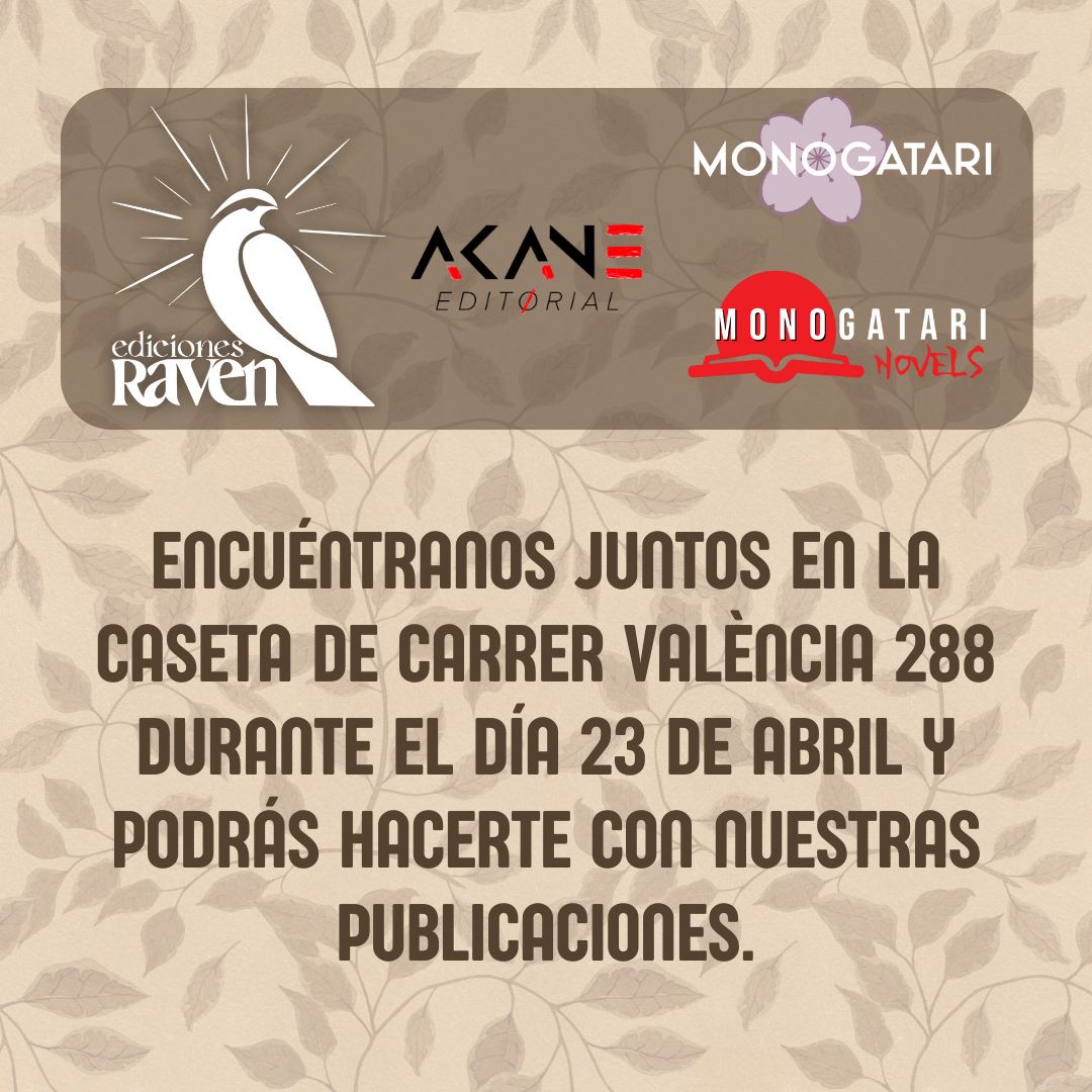 ediciones_raven's tweet photo. SORPRESA

Iremos por Barcelona mañana! En Sant Jordi! No nos lo podemos creer.

Estaremos con @AkaneEditorial @MonoNovels @MonogatariME en calle València 288.

Nos quedan pocas unidades, pero podréis reservar los libros en el puesto con envío gratis y un abrazo gigante ❤️ https://t.co/NmuetZPVzB
