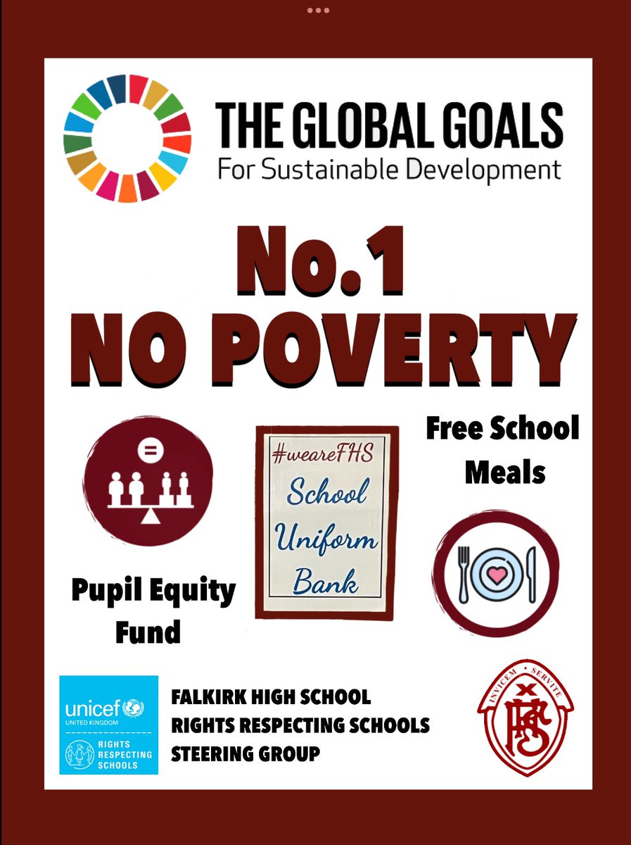 Here is the first of some awareness posters made by our RRS group during our work with @WindsorParkFalk on Global Goals. Our young people had a think about how our actions in FHS work towards the Global Goals 🌎