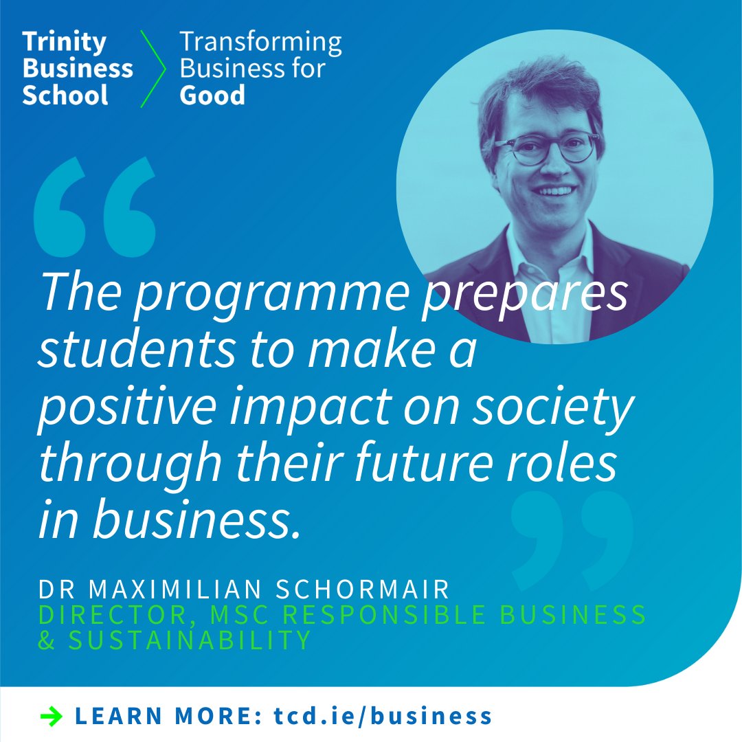 Dr Maximilian Schormair, director of our new #MSc in #ResponsibleBusiness & #Sustainability, discusses the programme's cutting-edge academic insights and expertise. Read the blog 👉 bit.ly/4axgK9X Learn more 👉 bit.ly/3OfdxT8 #TransformingBusiness @tcddublin