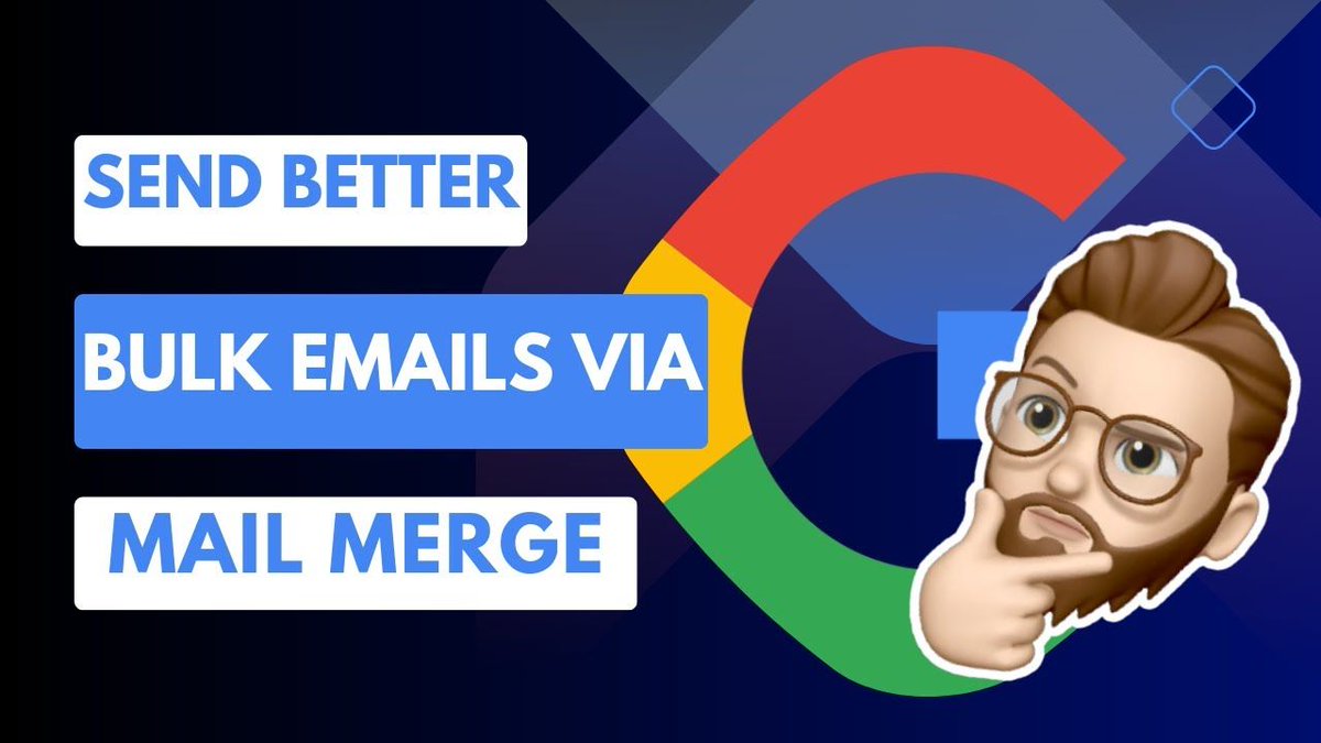 Copy-pasting emails = major time suck 🥱  Google Workspace's Mail Merge to the rescue!  Personalised emails at scale 🙌

Learn the trick in my new vid!  Become a Mail Merge pro  🚀  buff.ly/49NZig4
#GoogleWorkspace #MailMerge #emailmarketing #productivity #timesaver