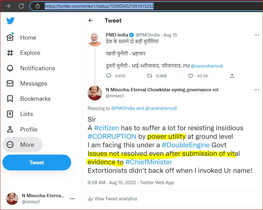 @suchitrak Thanks Suchitraji for advice.  I hope @narendramodi ji wud take up this as a call to make all  law-enforcers don wearable cameras while dealing with public. I/my wife hv been victim of extortionists in power utility(DHBVN) in a #doubleengine govt.Waiting for reply for 2yrs!