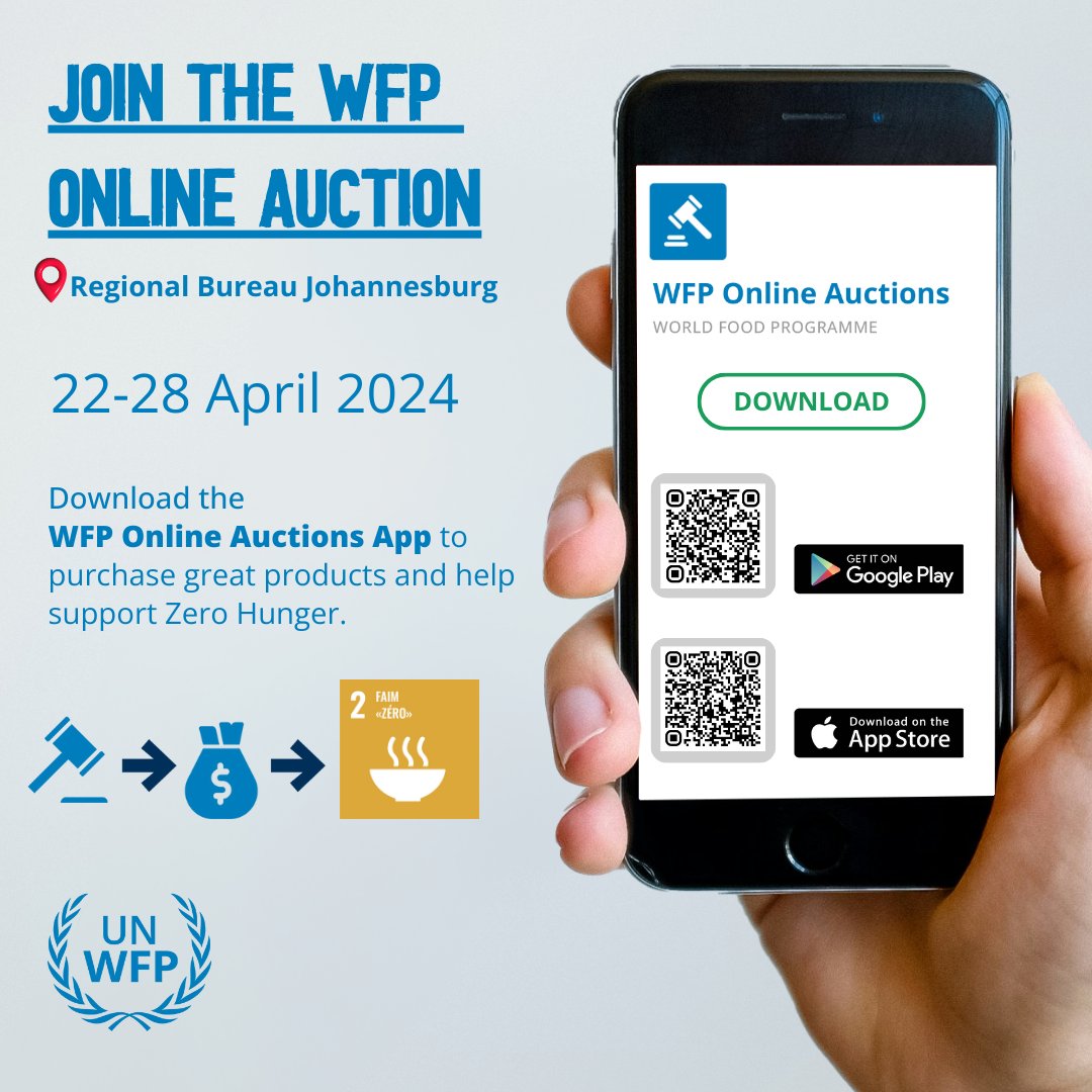 Make a difference from your smartphone! Join our online auction and bid on fantastic items like vehicles and IT equipment. Your bids will go a long way to support #ZeroHunger. Download the app🔽 Android: bit.ly/44dUcZp Apple: bit.ly/3W9cWY5 #MondayMotivation