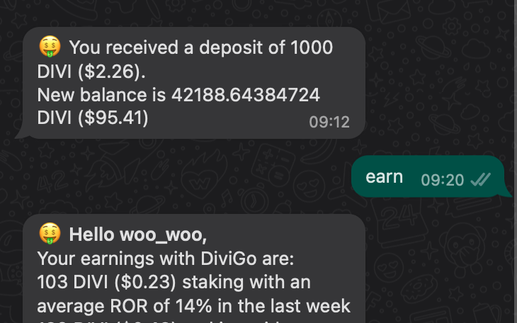 WooNomad's tweet photo. Day #40 #100PushUpChallenge
4000 Push-ups ✅
40,000 Divi saved✅
2188 Divi in Rewards ✅
#DiviGo is the Whatsapp mobile wallet manager. If you're interested in trying out DiviGo, open this link and get started now! 👉 https://t.co/LFv2OsUaHi 👈 https://t.co/IUmMpW1Xxl