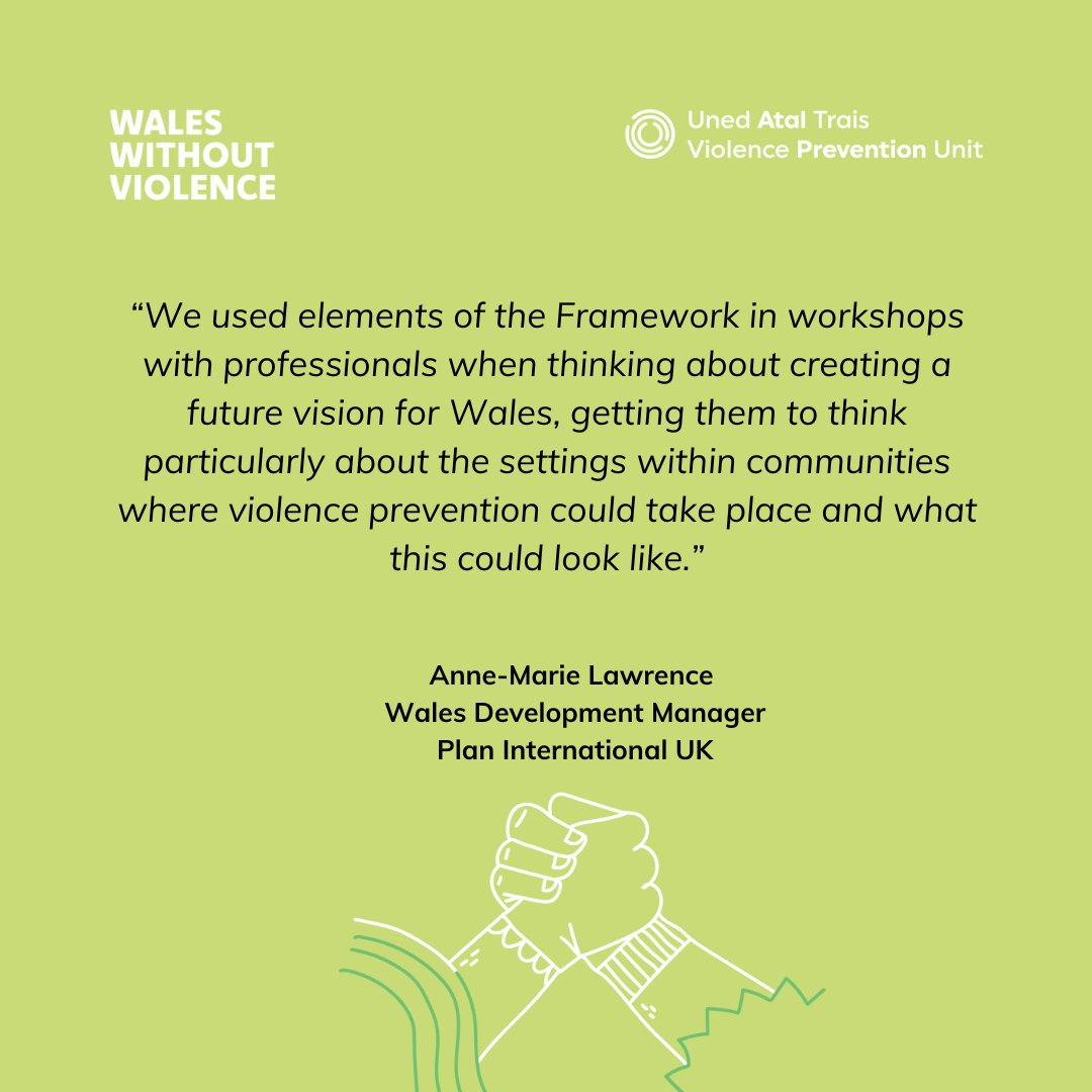 One year since the launch of the #WalesWithoutViolence Framework- how has it been used? Anne-Marie of @PlanUK has used the framework in workshops with professionals looking at how to create a #WalesWithoutViolence
