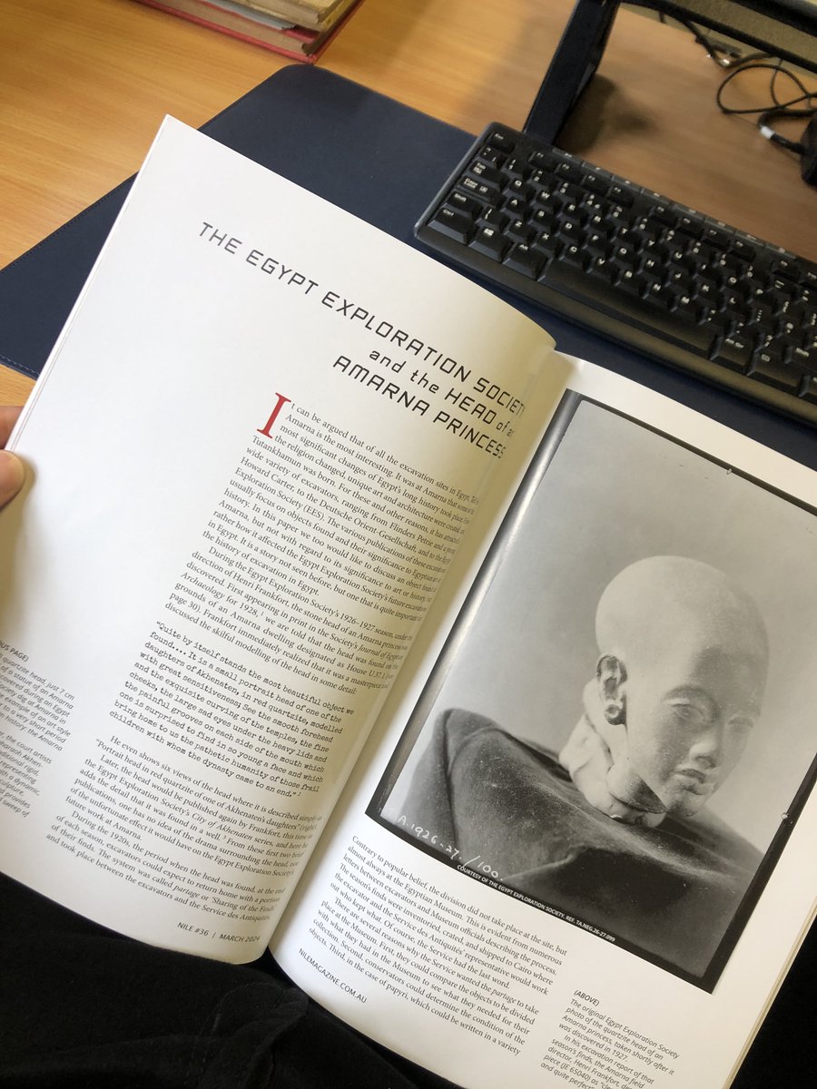 A relaxed moment this Monday morning catching up on the latest @NileMagazine which includes a brilliant piece by Bob Brier about the distribution of @TheEES finds from Amarna. Do have a read if you subscribe - or subscribe if you haven’t done so already!