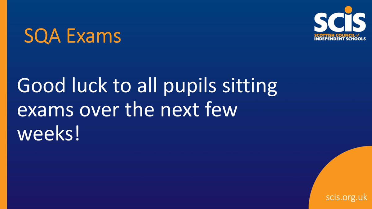 Good luck to all students preparing for and sitting exams over the next few weeks! #YouGotThis #SQAexams 😀