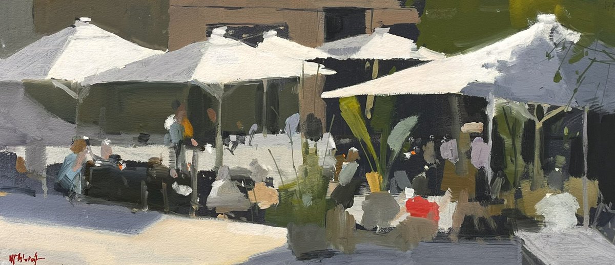 Dining out, Pollenca Available via the link in my bio To see more of my work visit michaeljohnashcroft.com #visitspain #visitpollença #oilpainting #northernartist #mafa #roi #pollença #spain #artcollector #artlover #contemporarypainting #paintingaday #mjashcroft #cafelife