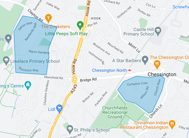 deekinstow's tweet photo. #Chessington is home to two of @RBKingston historical low traffic neighbourhoods. Thanks to Matt Sinclair for the heads up. #AccessOnly streets are simple and well proven tool for the planner. https://t.co/7kznDSQzJm