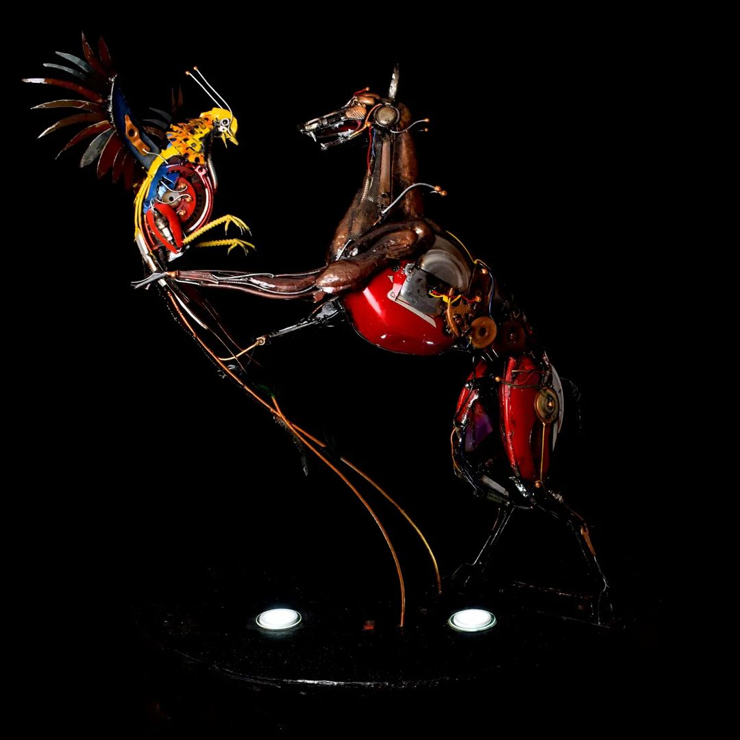hezz_metal's tweet image. Title: A Friend Called Success
Dimensions: H 73" X L 48" X D 22"
Year: 2022

Success is a friend to those who persevere. He is free and very fair, he speaks but they don’t hear, so failure puts them to fear...

– Matt Starking

#naturelovers #greyhound #goldenpheasant #doglovers