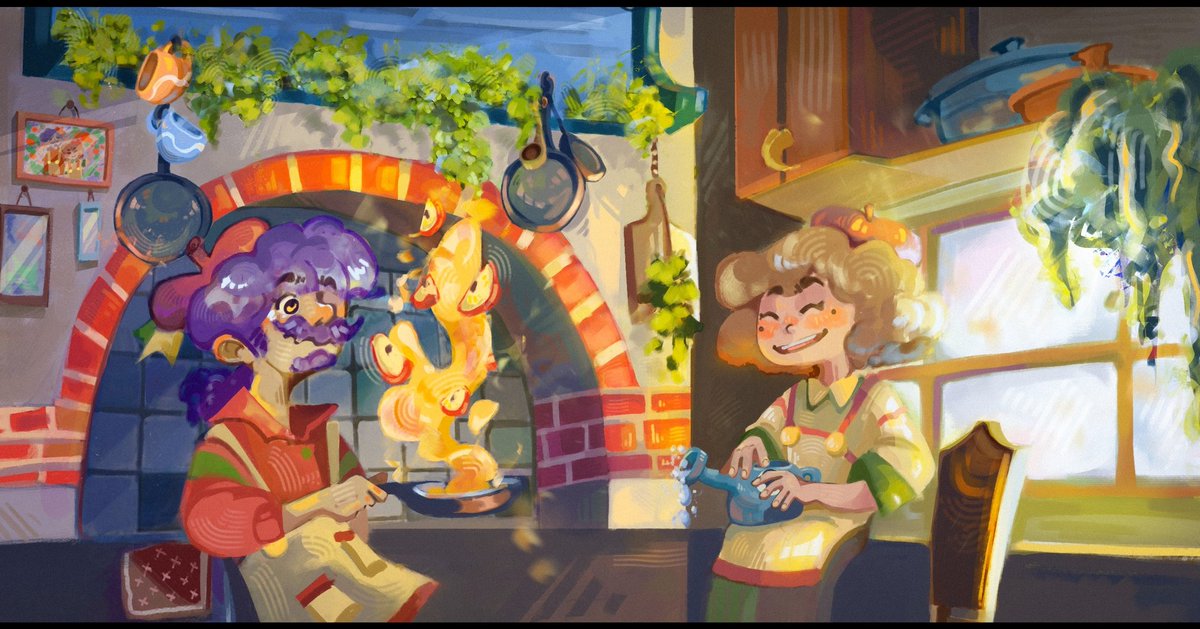 #illustration I made for <a href="/NinaYuriTheGame/">Nina & Yuri 🌟 - Now on KissKissBankBank !</a> ✨🌻