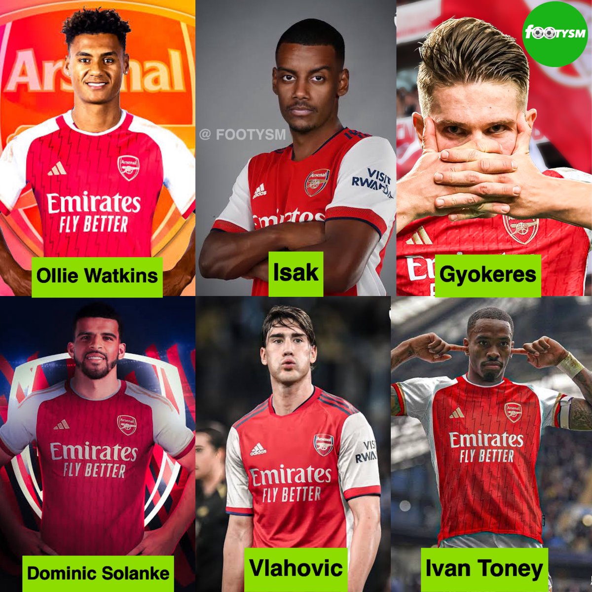 🚨 Given the Vital need for a Striker Arsenal fans who would you sign among these strikers, considering their Age and price tag…? 😮‍💨👇