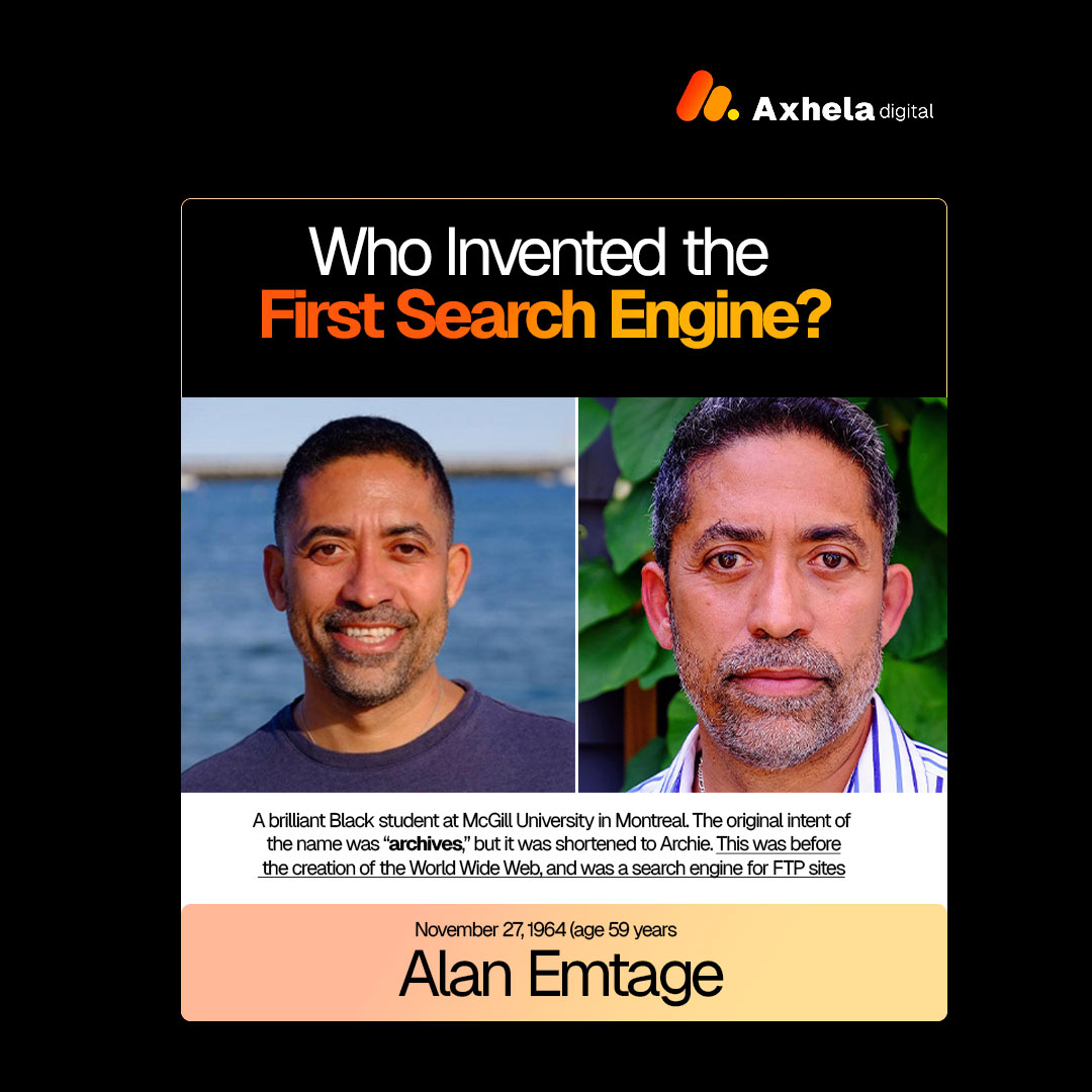 🌐Big ideas start small💡

Looking back, it's been 34 Years when Alan, a brilliant Black Technologist invented the first #SearchEngine that has evolved into the most important tool on the Internet. 

👉Read more of his story  and how the Evolution of Search Engines here👇