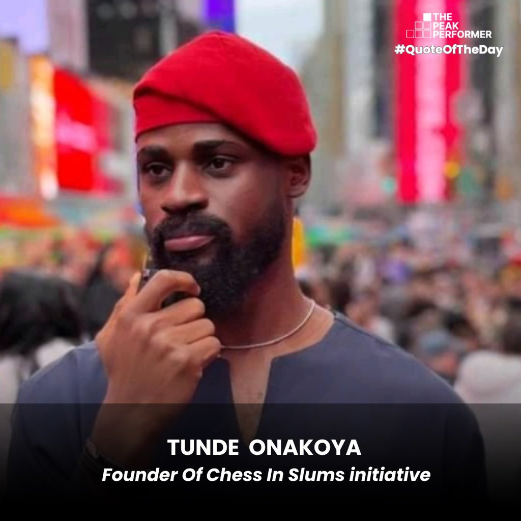 'It is possible to do great things from a small place.'- @Tunde_OD, Founder Of Chess In Slums Africa.  

#TPPAfrica #PeakPerformer