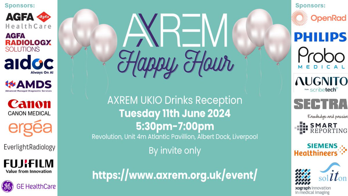 @_AXREM are pleased to announce that the association will be hosting AXREM Happy Hour that will coincide with @UKIOCongress in Liverpool, this event will be held on Tuesday 11th June from 5.30pm to 7pm. The event will be held at Revolution Bar, which is perfectly placed in the