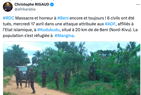 Encore une fois, silence radio à #Kinshasa et dans presque tout le pays. Pendant ce temps, le régime a accueilli dans sa cour royale, plusieurs autres milices dont les #CODECO, responsables de plusieurs crimes contre l’humanité envers des membres de la communauté #hema en #Ituri.
