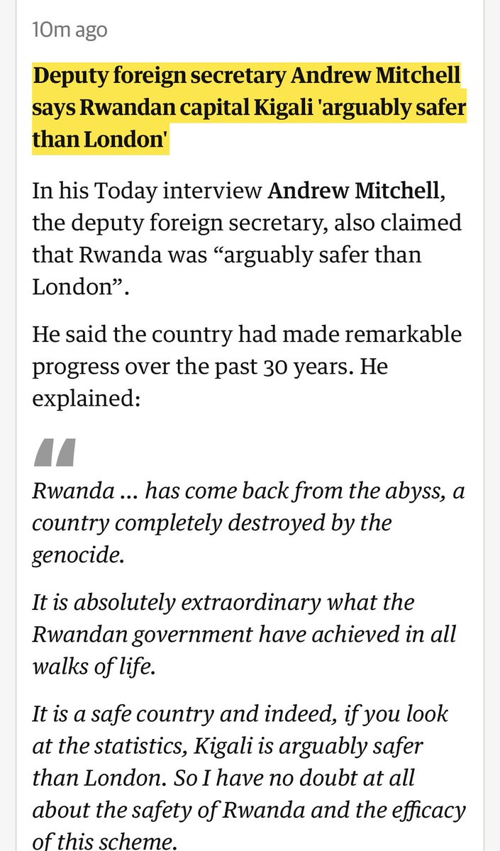 Andrew Mitchell MP fails to declare that he has received tens of thousands in consultancy fees from the Rwandan Government….