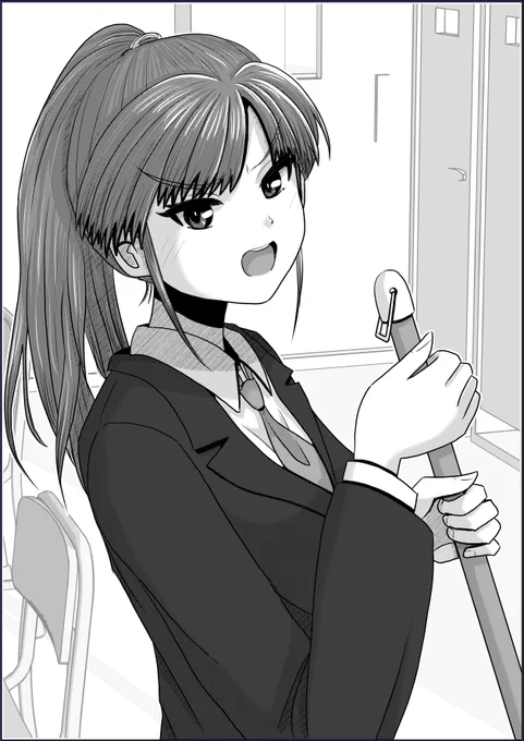 700いいね、ありがとうございますっ。
ポニテは描いてて楽しいですね。こちらはセリフなしバージョン。 