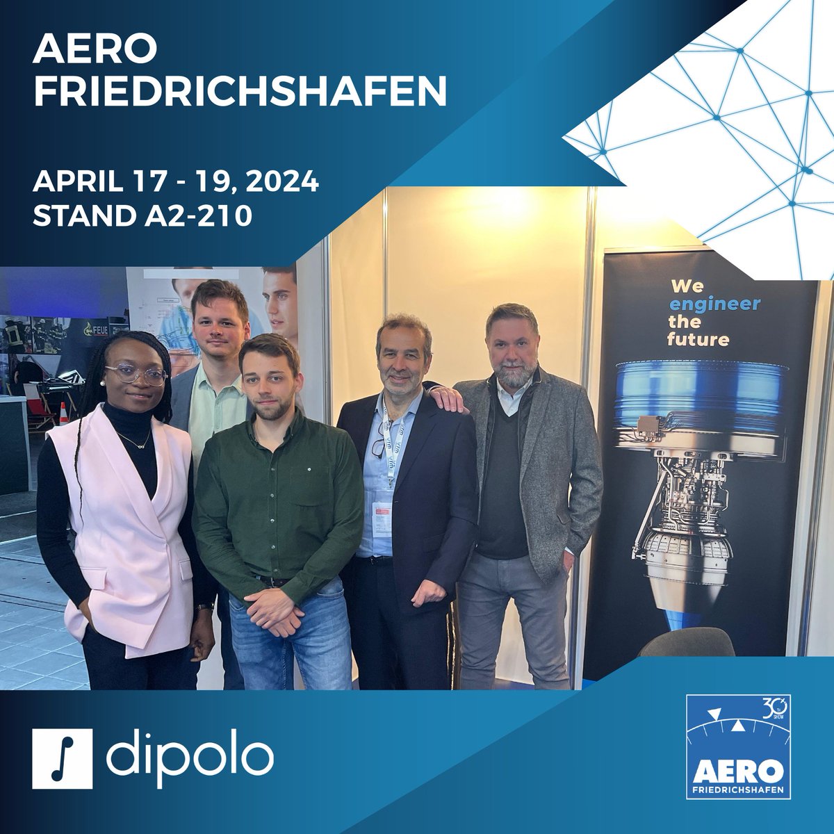 It was a pleasure connecting with clients at #AEROFriedrichshafen trade show!✈️ 
 
#DipoloGmbH #Batteries #3DPrinting