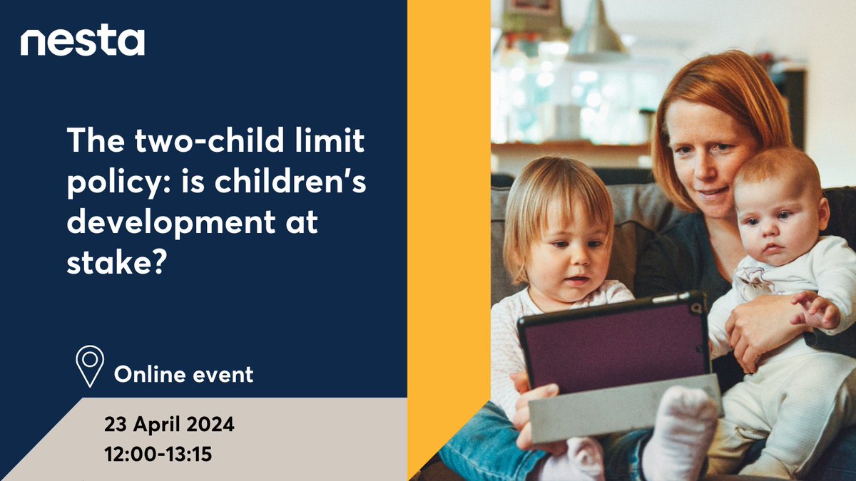 🚨WEBINAR🚨

Tomorrow, EPI's <a href="/_TammyCampbell/">@drtammycampbell.bsky.social</a> will be speaking alongside a panel of experts to explore how the two-child limit policy could be affecting children's development. Sign up for this free <a href="/nesta_uk/">Nesta</a> event: bit.ly/43V3Yj2