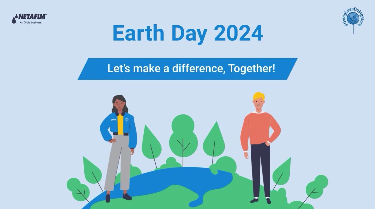 NetafimSA1's tweet image. Happy Earth Day 2024!

Let's make a difference, together!

Check out our #UsingLessDoingMore website bit.ly/3W1ycyL for ideas on #UsingLess and facts about how we are #DoingMore. 

#earthday #teamnetafim #netafim #growmorewithless