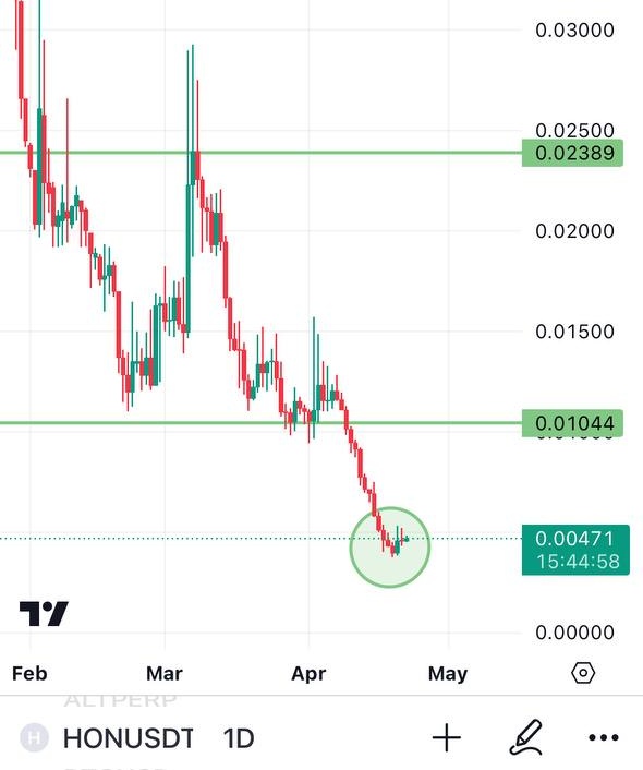 Adding $HON on KUCOIN in my bag here ✍️ Oversold in the daily timeframe and forming a good bottom reversal here 🔥 Soon many will start aping in this gem!!