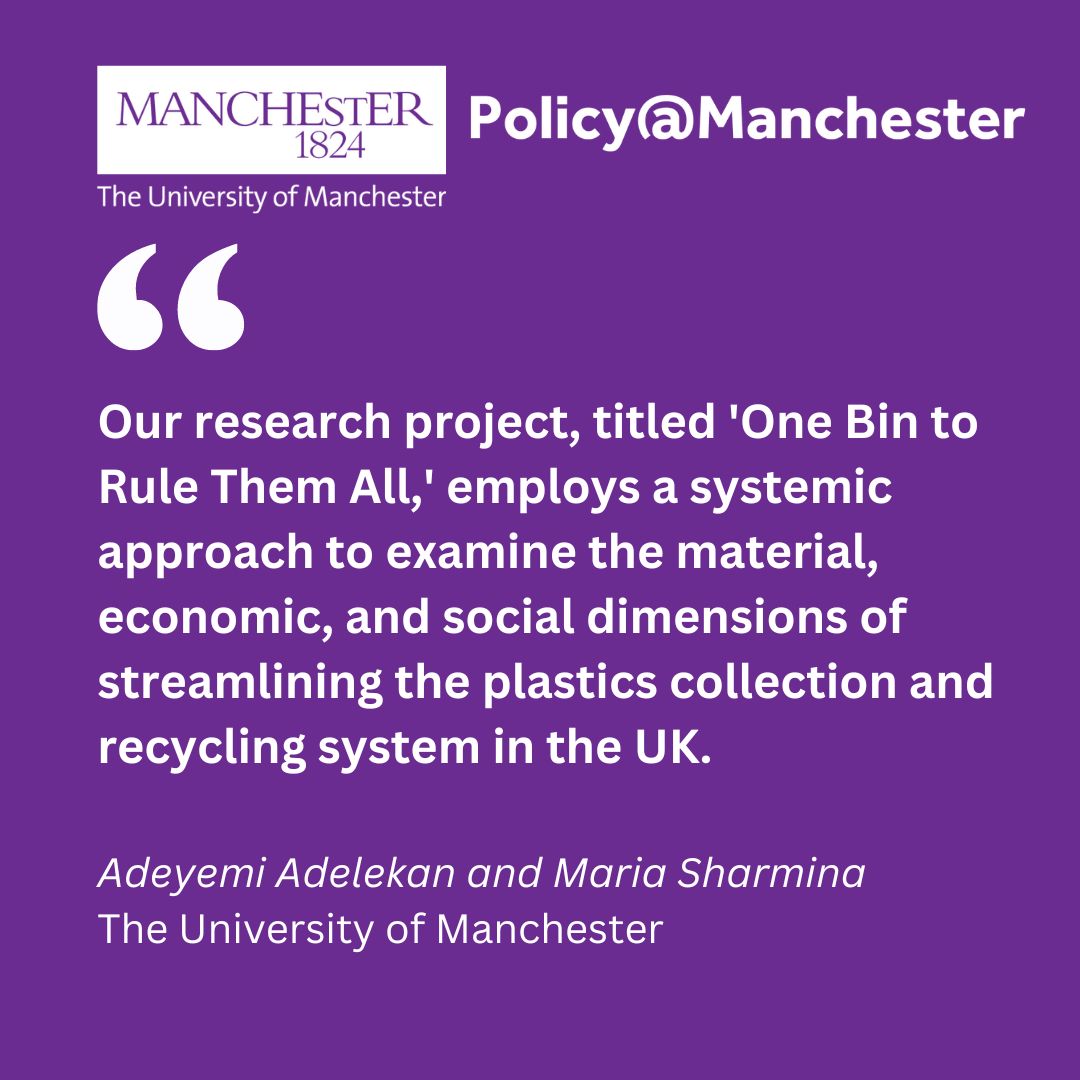 🌍 #EarthDay2024 asks us to consider plastic pollution's impact on our health & environment. 🥤The UK's plastic recycling system is complicated. New regulations aim to simplify it. 👇Adeyemi Adelekan & Maria Sharmina share their reflections here. ow.ly/5yXi50Rj8AB