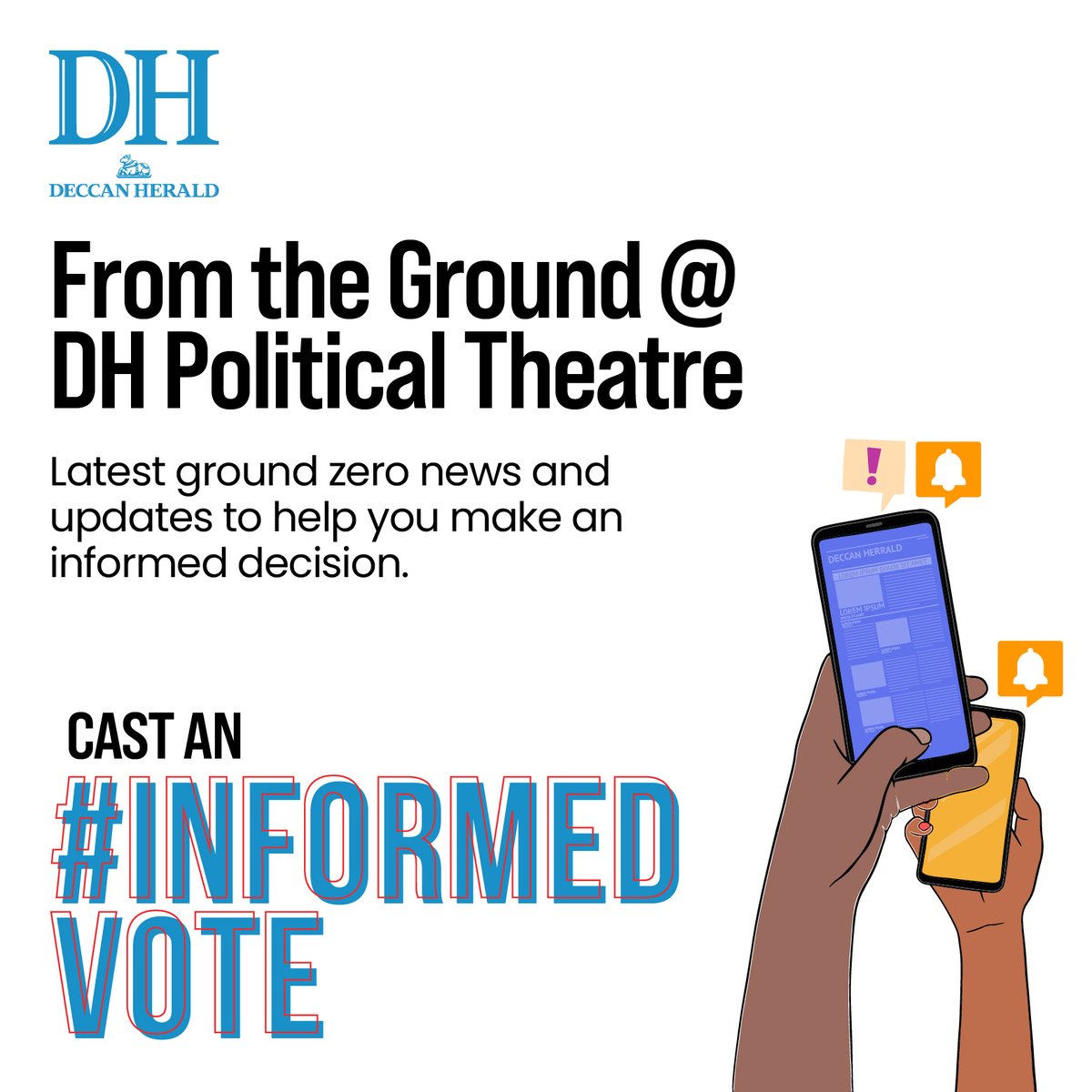 DeccanHerald's tweet photo. #DeccanHerald presents comprehensive election coverage through its special section, DH Political Theatre. To know more, subscribe now! https://t.co/rctYddfHe5

#loksabhaelection2024 #generalelection2024 #assemblyelections2024 #decannherald #informedvote #DHPoliticalTheatre https://t.co/2hOUyDPChf
