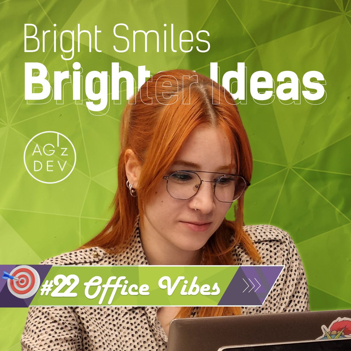 'Radiant smiles lead to luminous ideas at AG'z Dev! ✨👩‍💻 #22OfficeVibes captures the essence of innovation as our team members #CreativeSpark #JoyfulInnovation #AGzDevFamily #InspiredWorkplace #BrightIdeas'