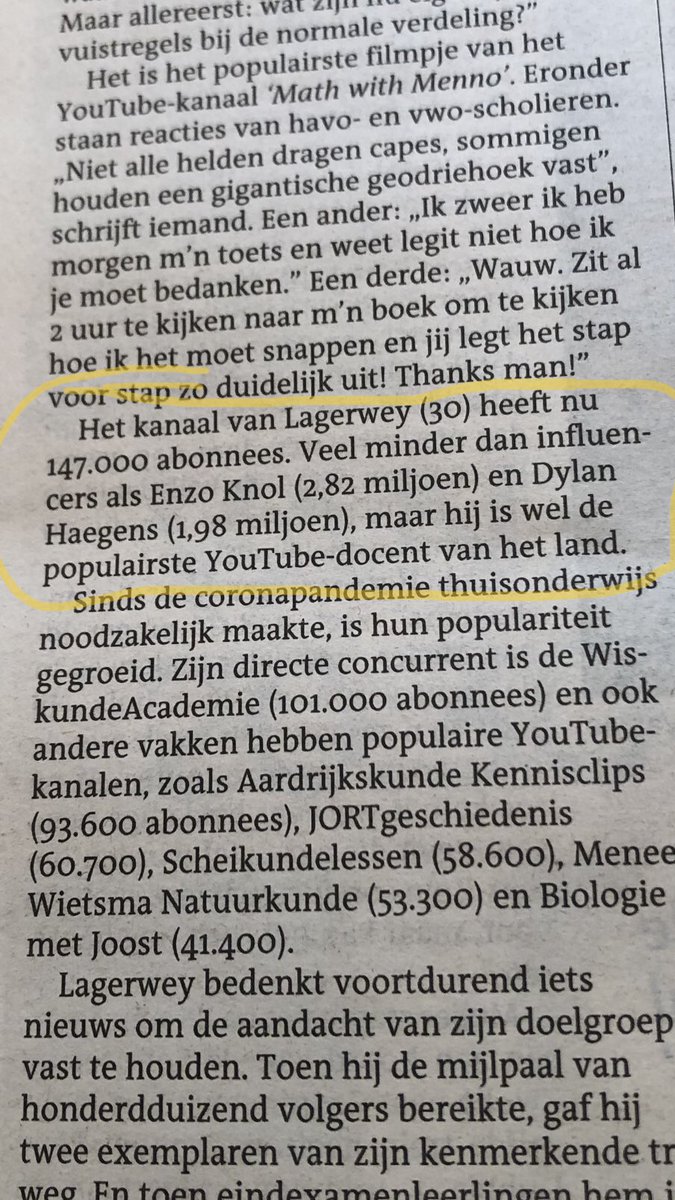 Op YouTube 147.000 abonnees, hij kan daar tevreden  en goed van leven.
Een zinvol kanaal, staat wel in een schril contrast met 
Enzo Knol en 2,82 abonnees, waar meestal veel onzin wordt uitgekraamd wat er niet toedoet.