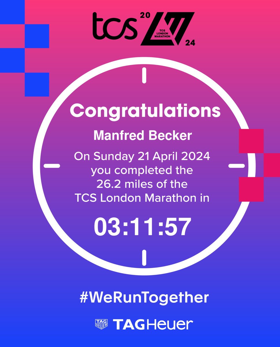 manfred_becker's tweet photo. A fantastic experience to run 42 kilometers through London in a @ToniKroos shirt! 🤩 @LondonMarathon 🇬🇧 @DFB_Team #DFBTeam #ToniKroos @TKStiftung https://t.co/43ULA7hK6t