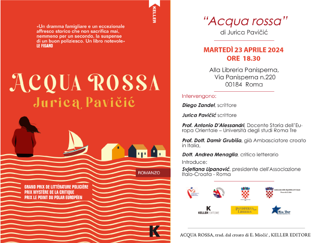 Martedì 23/04 a #Roma arriva #JuricaPavičić a presentare il suo giallo 'Acqua rossa' (trad. dal croato di Estera Miočić) sulla scomparsa di una ragazza nella Jugoslavia morente. Vi aspettiamo alla Libreria Panisperna, ore 18.30. #libriK #lettoriK