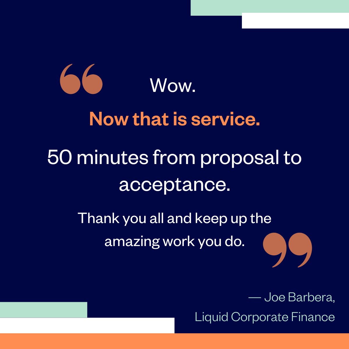 It is always great to see feedback that is exactly in line with our common goal.

We’re proud to have worked with @Liquid_CF to get this deal done in record time.

#teamwork #assetfinance #BritishBusiness #brokers #fintech