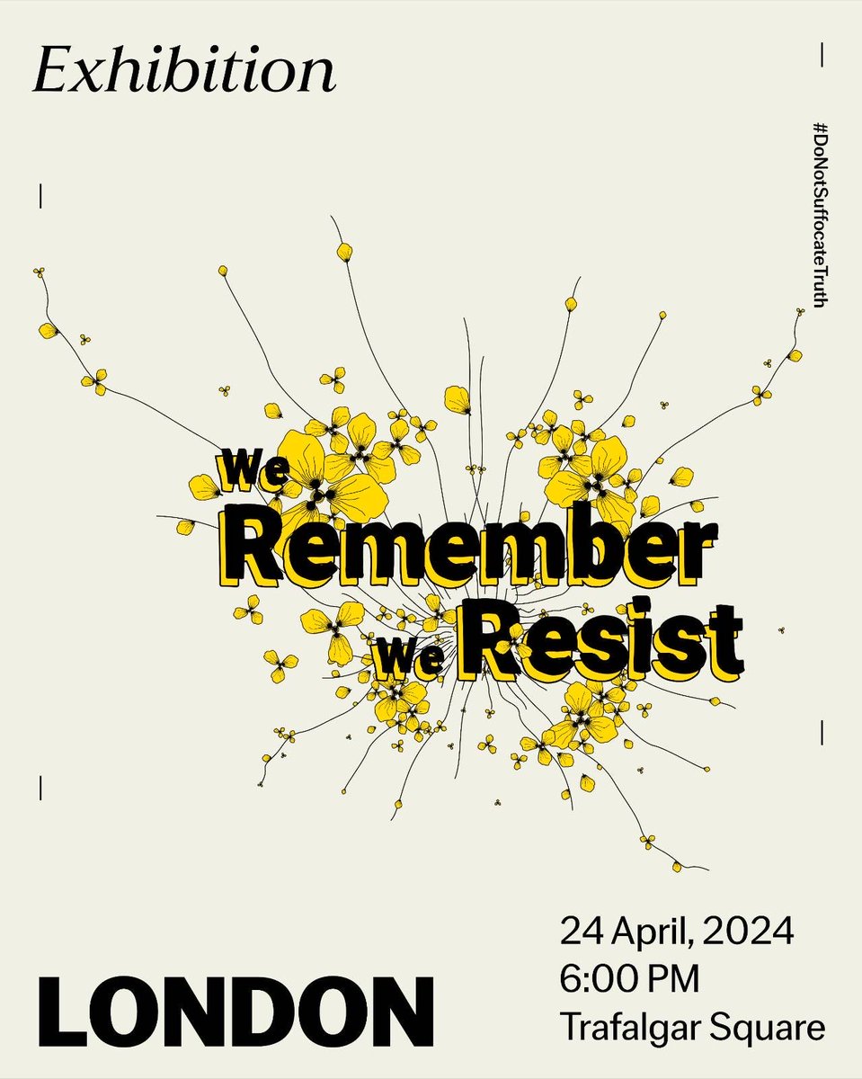 Join @ActForGhouta , the @BritishSyrian & @TheSyriaCmpgn in London in commemorating the victims of chemical massacres in Douma and Khan Shaykhun at the 'We Remember and Resist' exhibition! Date: Wednesday, April 24, 2024, at 6:00 PM Location: Trafalgar Square, London