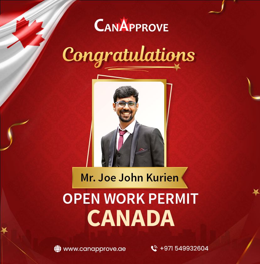 #CanApprove is extremely glad to share with you the success of Mr. Joe John Kurien who has obtained an #OpenWorkPermit to #Canada! Team CanApprove wishes you the best! #immigration #canadapr #owp #canadianvisa #pr #permanentresidency #visaservices #immigrationconsultants