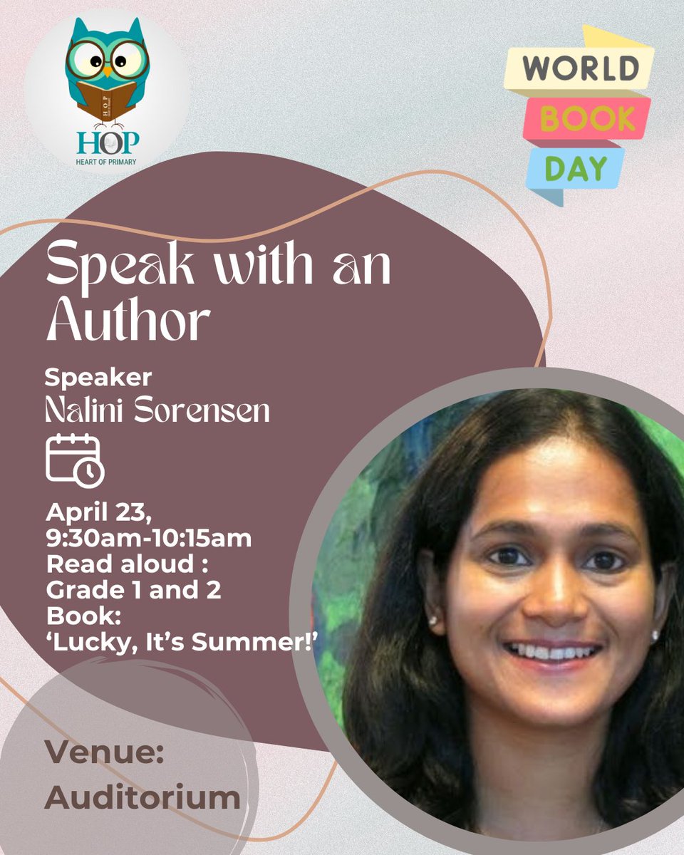 On the eve of World Book Day 📚, the HOP team is excited to welcome Ms Nalini Sorensen to Oberoi International School for a special session tomorrow! 🎉 Get ready to dive into the world of magic.@oismumbai @bhonslayanupa @NaliniSorensen