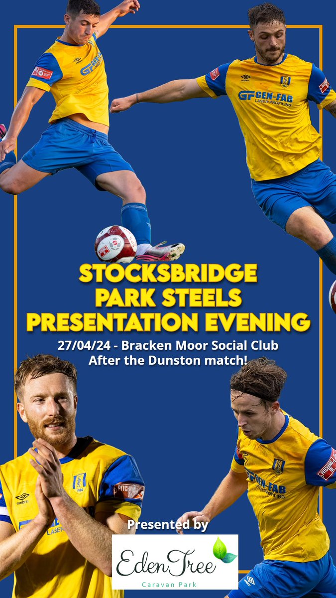 𝙋𝙍𝙀𝙎𝙀𝙉𝙏𝘼𝙏𝙄𝙊𝙉 𝙀𝙑𝙀𝙉𝙄𝙉𝙂 

Following the game against Dunston, we will be hosting our Presentation Evening in the Bracken Moor Social Club.

Come up to the bar and see who is our Player of the Season!