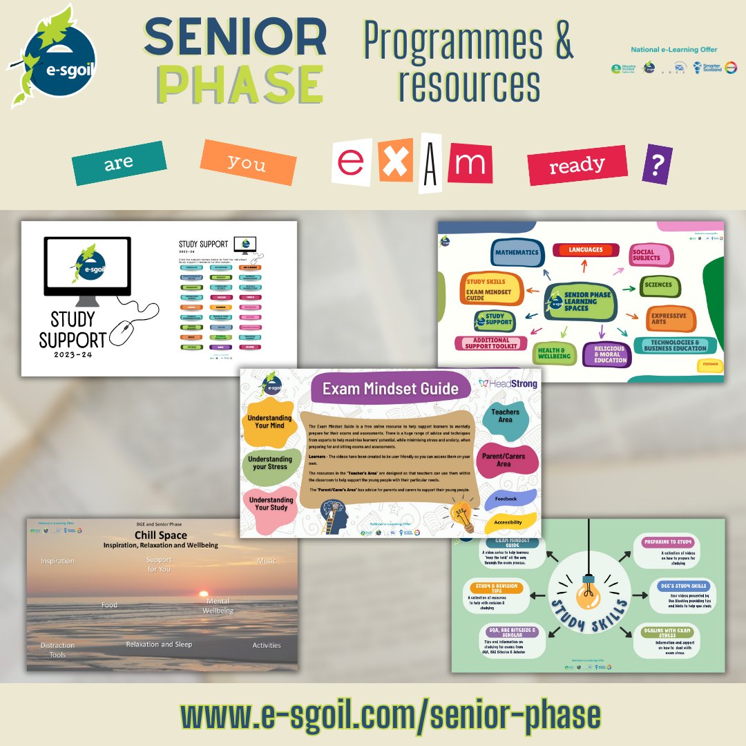 We would like to wish all learners the very best of luck for the SQA exams which commence today. Remember that you can find various resources to support you through this period on the senior phase page of our website e-sgoil.com/senior-phase/